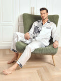 SilkSilky AU Pure Silk Long Sleeve Lapel Men's Pyjamas Gray 009