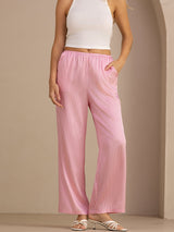 [Pink Pinstripe] SilkSilky-AU Womens Pants 004