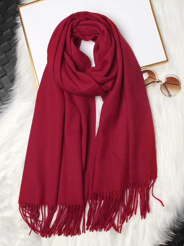[Wine] SilkSilky-AU Wool Scarf 004