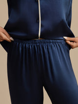 [Dark Blue] SilkSilky-AU Long Sleeve Notch Collar Women's Pyjamas 005