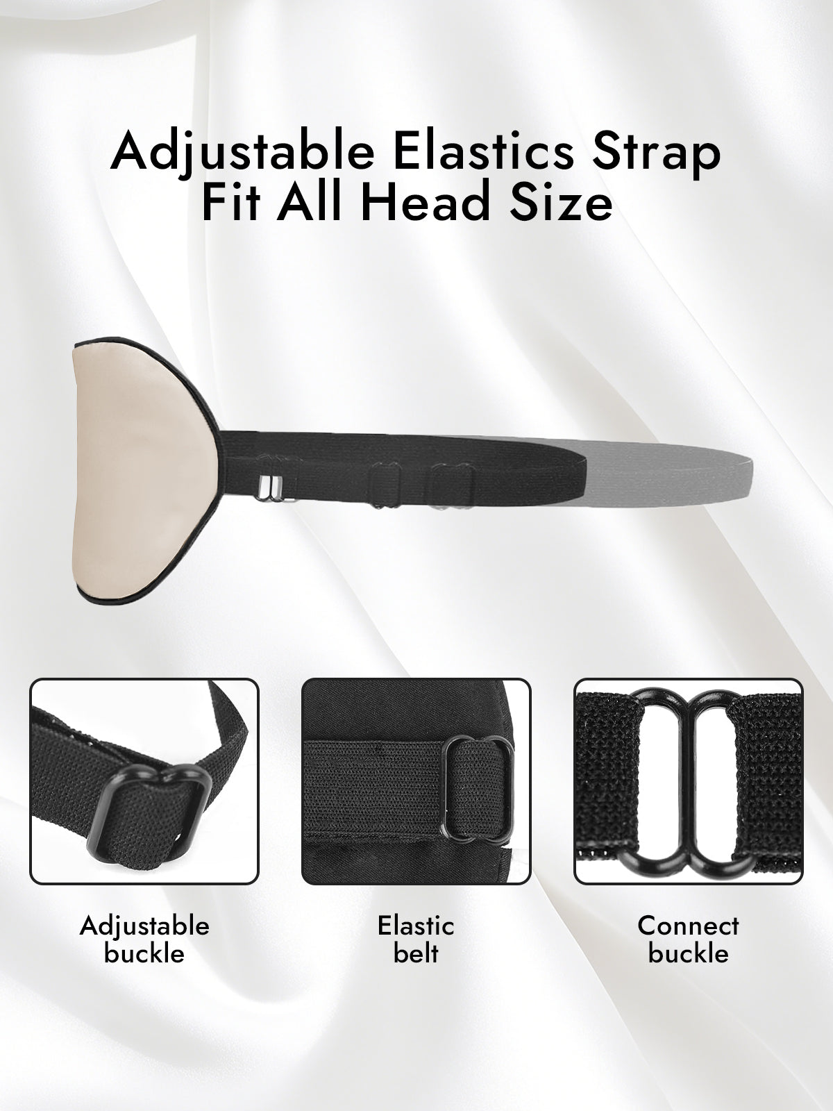 [Beige] SilkSilky-AU 19Momme Pure Silk Eye Mask 004