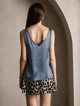 [Real Teal] SilkSilky-AU Sleeveless V Neck Camisole 002