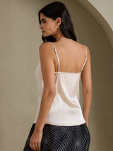[Beige] SilkSilky-AU Spaghetti Strap Cowl Neck Camisole 002