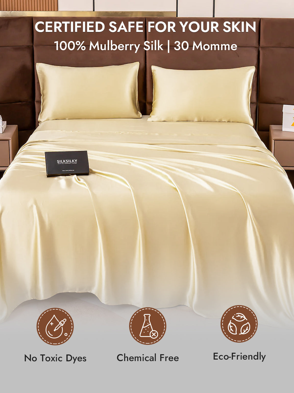 [Ivory] SilkSilky-AU 30Momme Pure Silk Pillowcase 007