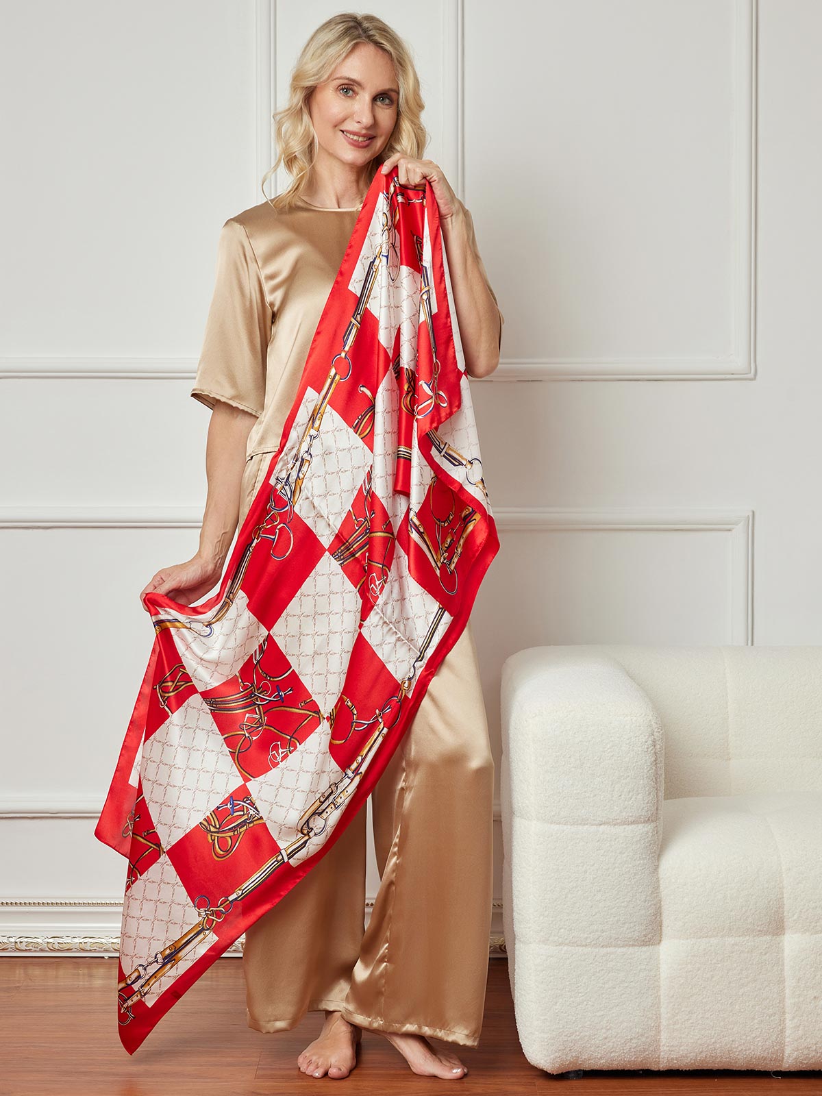 [P022] SilkSilky-AU Pure Silk Scarf 005,