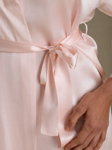 [Pink] SilkSilky-AU 3/4 Sleeve Women's Dressing Gown 004
