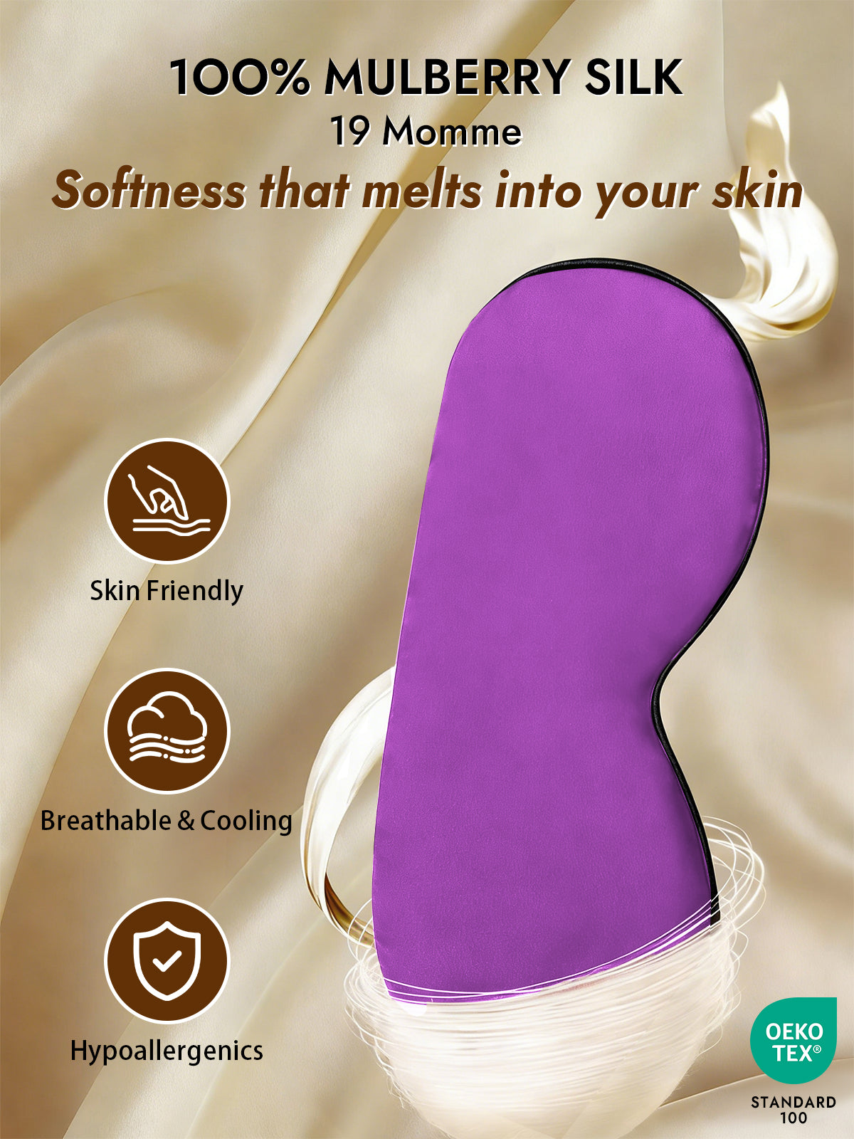 [Purple] SilkSilky-AU 19Momme Pure Silk Eye Mask 003