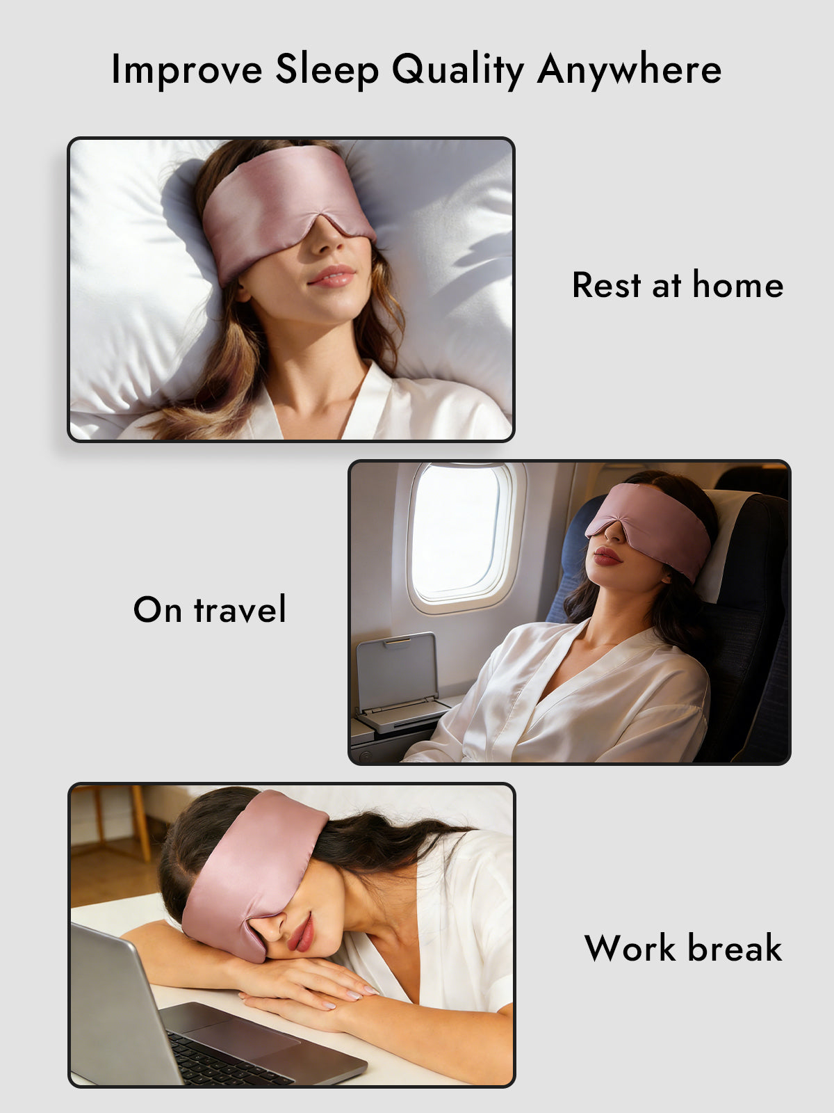 [Pale Mauve] SilkSilky-AU Sleep Mask 006