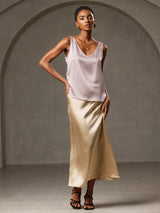 [Shadow Gray] SilkSilky-AU Sleeveless V Neck Camisole 002