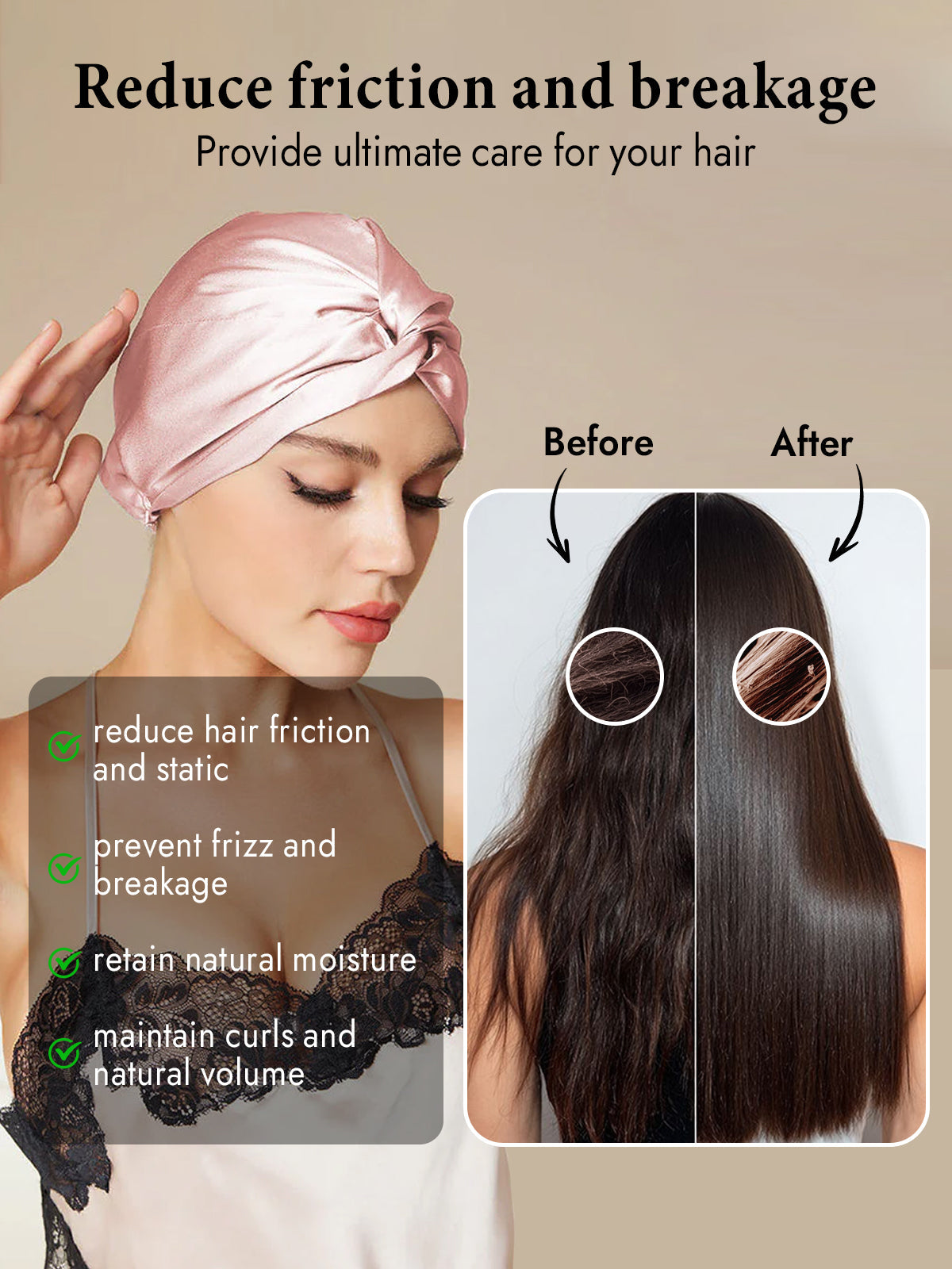 [Pink] SilkSilky-AU Pure Silk Sleep Cap 004