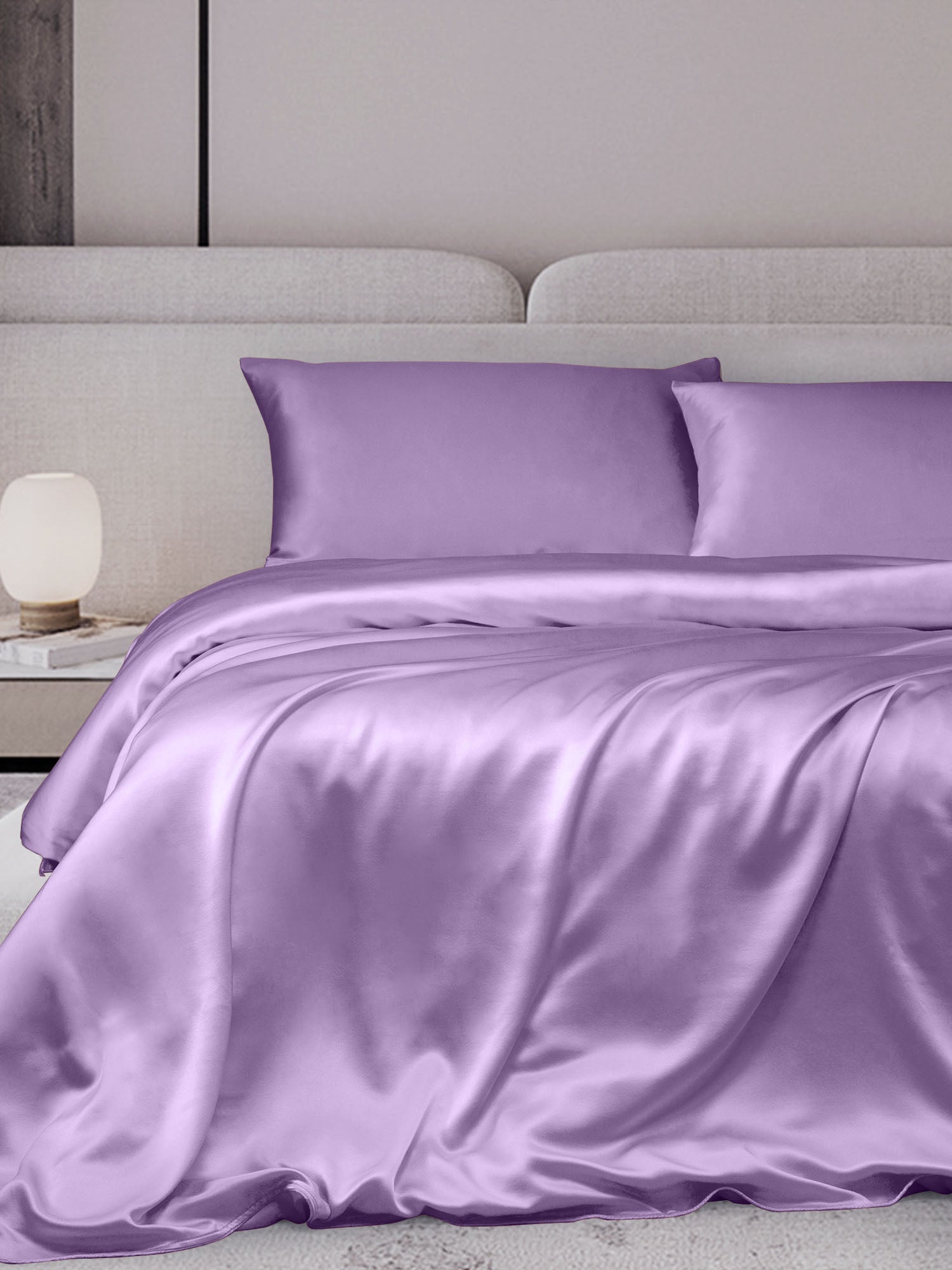 [Lavender] SilkSilky-AU 19Momme Bedding Set 001