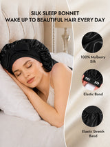 [Black] SilkSilky-AU Sleep Cap 005