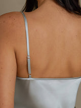 [Grayish Blue] SilkSilky-AU Spaghetti Strap V Neck Camisole 005