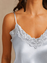 [Grayish Blue] SilkSilky-AU Sleeveless V Neck Camisole Set 004