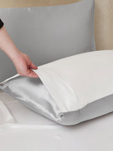 [LightGray+White] SilkSilky-AU 25Momme Bedding Set 005