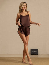 [Brown] SilkSilky-AU Spaghetti Strap Camisole Set 007