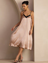 [Tuscany] SilkSilky-AU Spaghetti Strap V Neck Dress 001