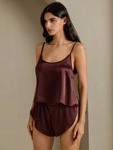 [Brown] SilkSilky-AU Spaghetti Strap Camisole Set 003