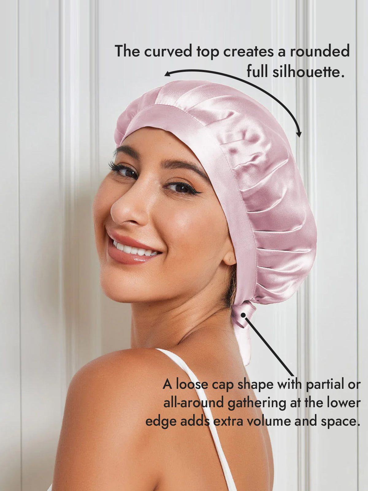 [Light Pink] SilkSilky-AU Pure Silk Sleep Cap 003