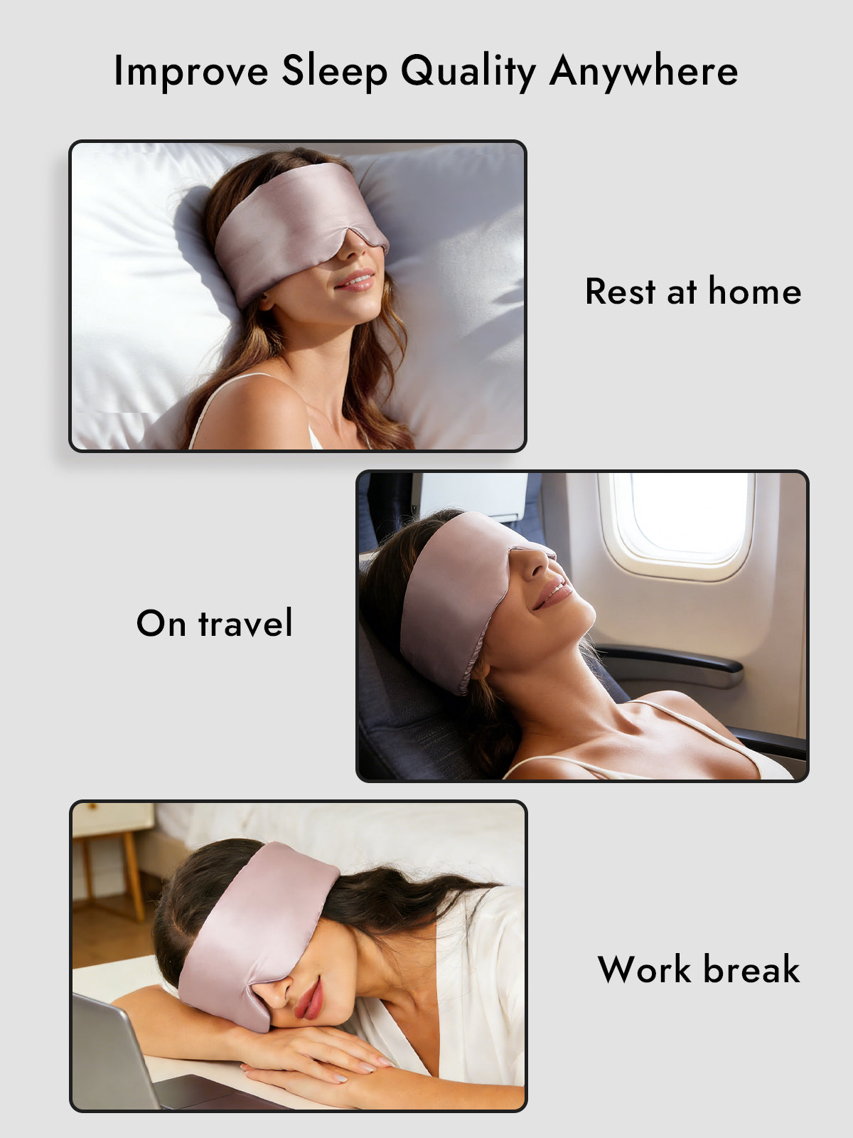 [Light Pink] SilkSilky-AU 19Momme Pure Silk Eye Mask 006