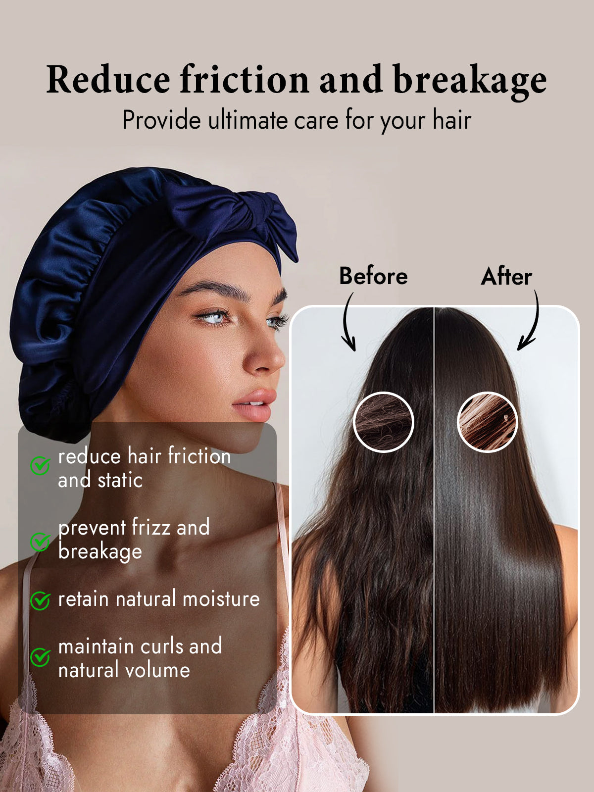 [Dark Blue] SilkSilky-AU Pure Silk Sleep Cap 003