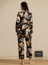 [Black Dragon] SilkSilky-AU Long Sleeve Lapel Collar Women's Pyjamas 002