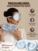 [Light Blue] SilkSilky-AU 22Momme Sleep Mask 003