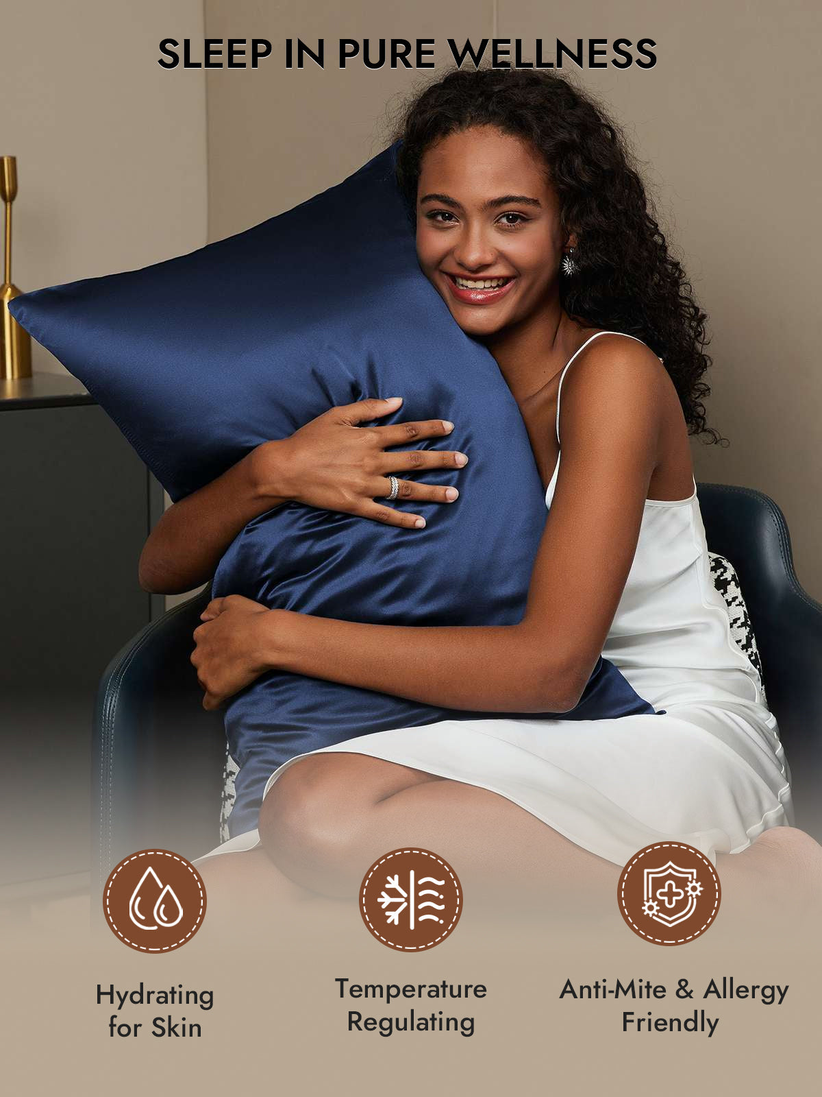 [Dark Blue] SilkSilky-AU 30Momme Pure Silk Pillowcase 005