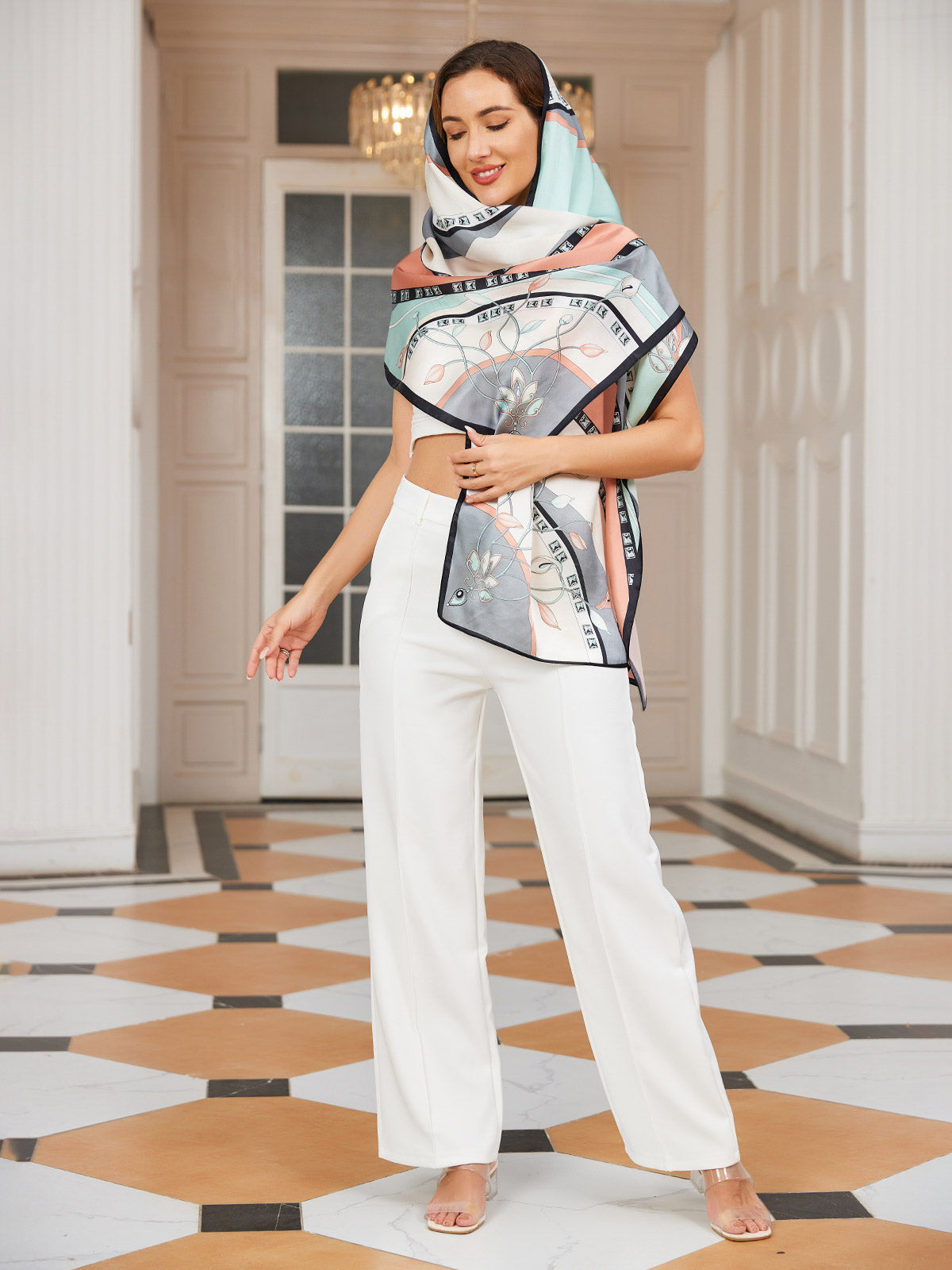 [P030] SilkSilky-AU Pure Silk Scarf 005,