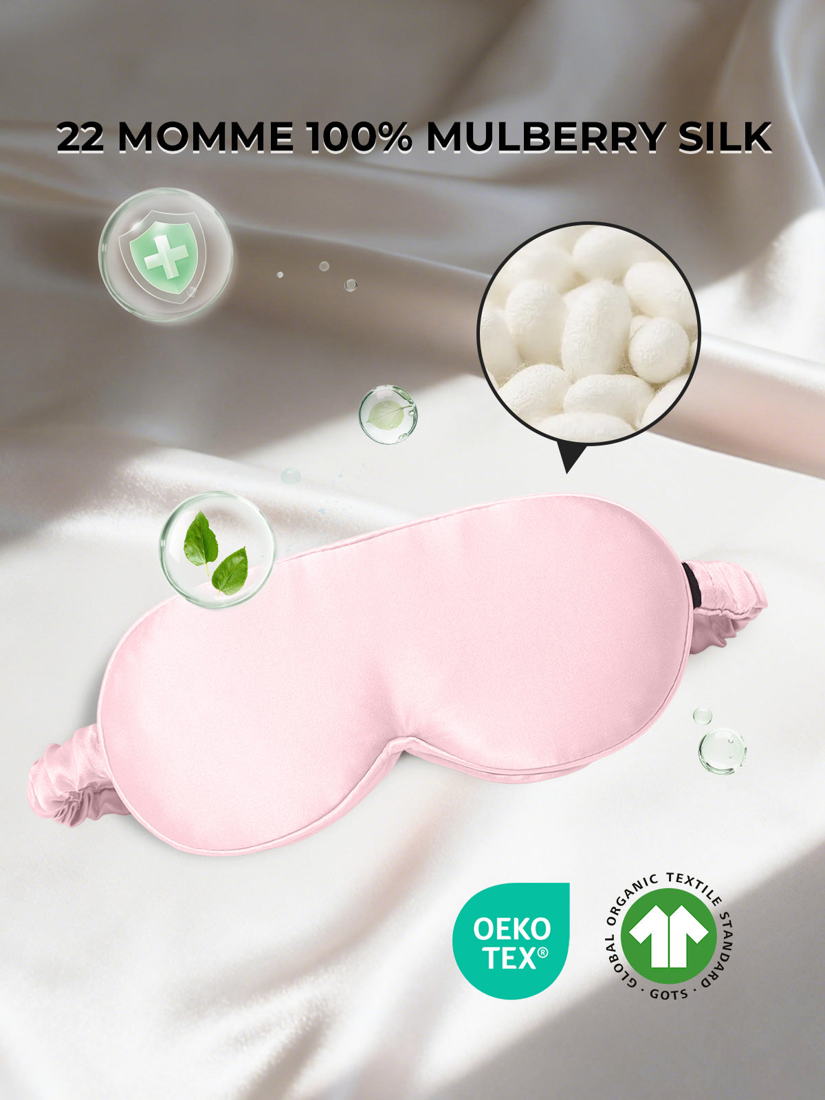 [Pink] SilkSilky-AU Pure Silk Eye Mask 002