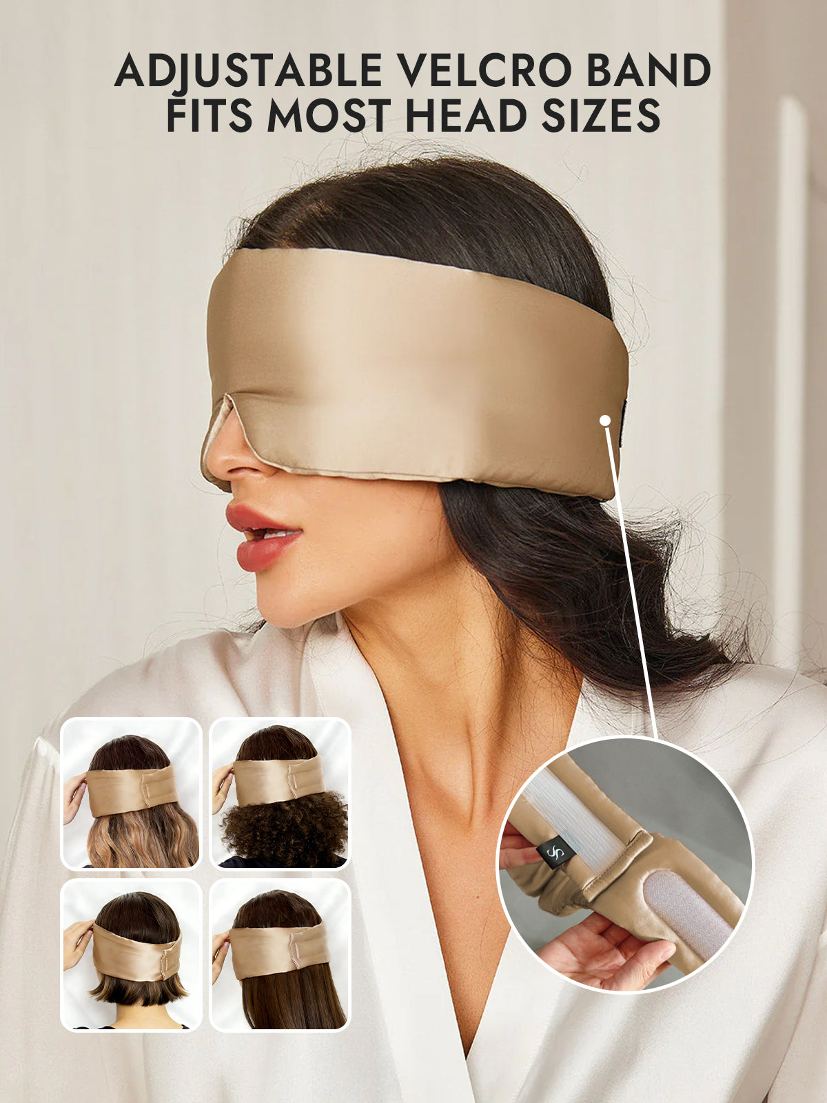 [Beige] SilkSilky-AU 19Momme Pure Silk Eye Mask 004