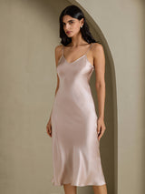 [Shadow Gray] SilkSilky-AU Sleeveless V Neck Nightgown 001