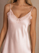 [Pink] SilkSilky-AU Sleeveless V Neck Nightgown 004
