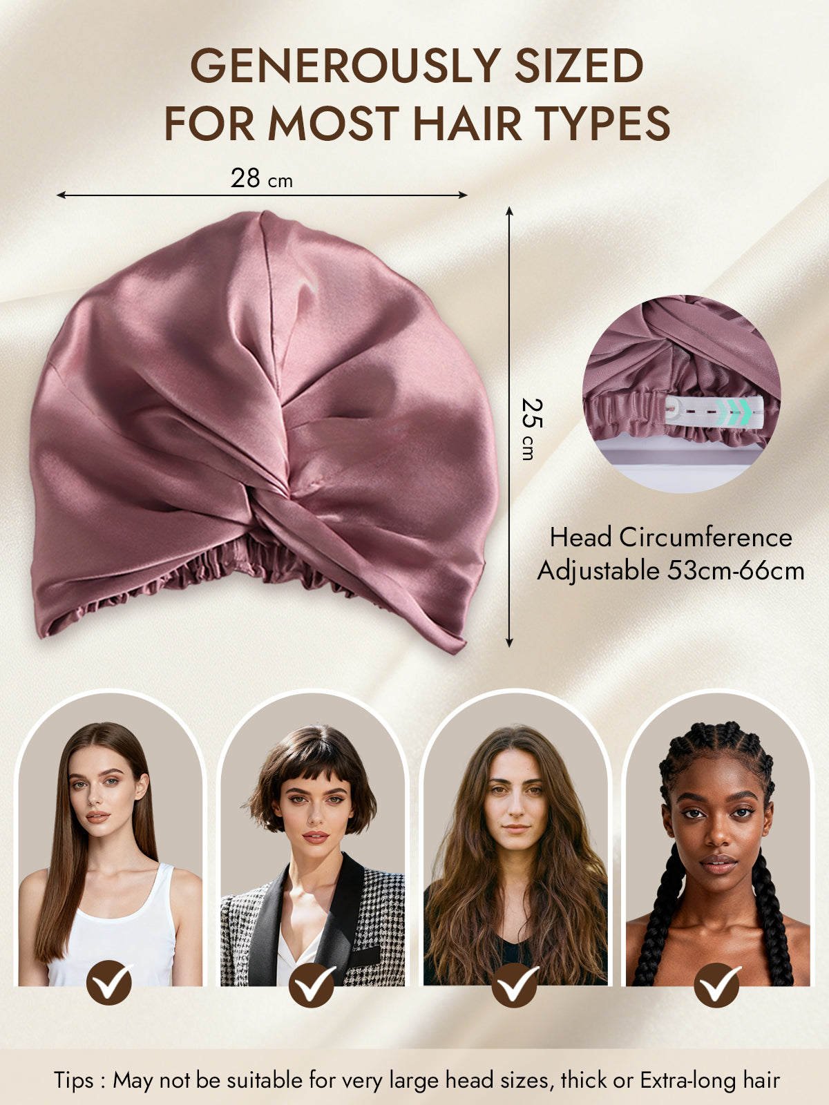 [Pale Mauve] SilkSilky-AU 22Momme Pure Silk Sleep Cap 005