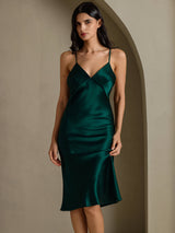 [Green] SilkSilky-AU Sleeveless V Neck Dress 007