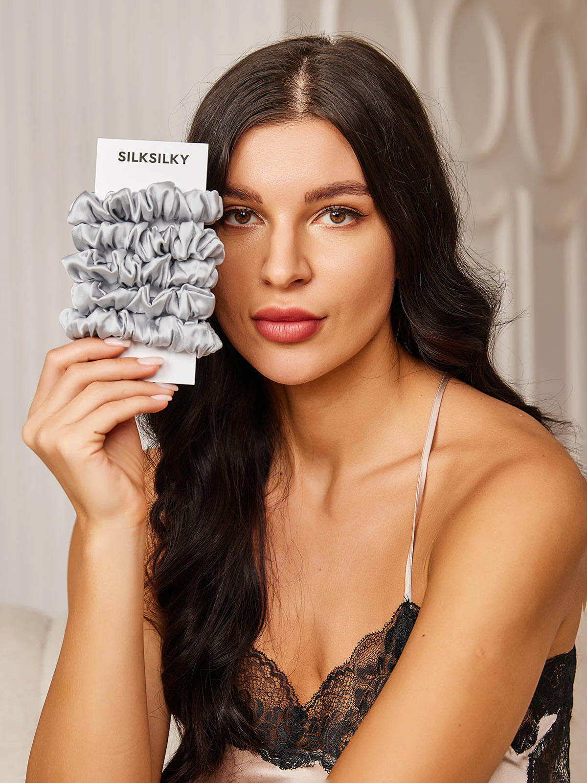 [Light Gray] SilkSilky-AU 19Momme Pure Silk Scrunchie 002