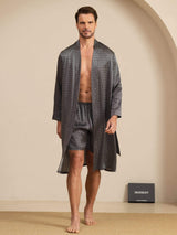 [Black Ginkgo] SilkSilky-AU Long Sleeve Men's Pyjamas 004