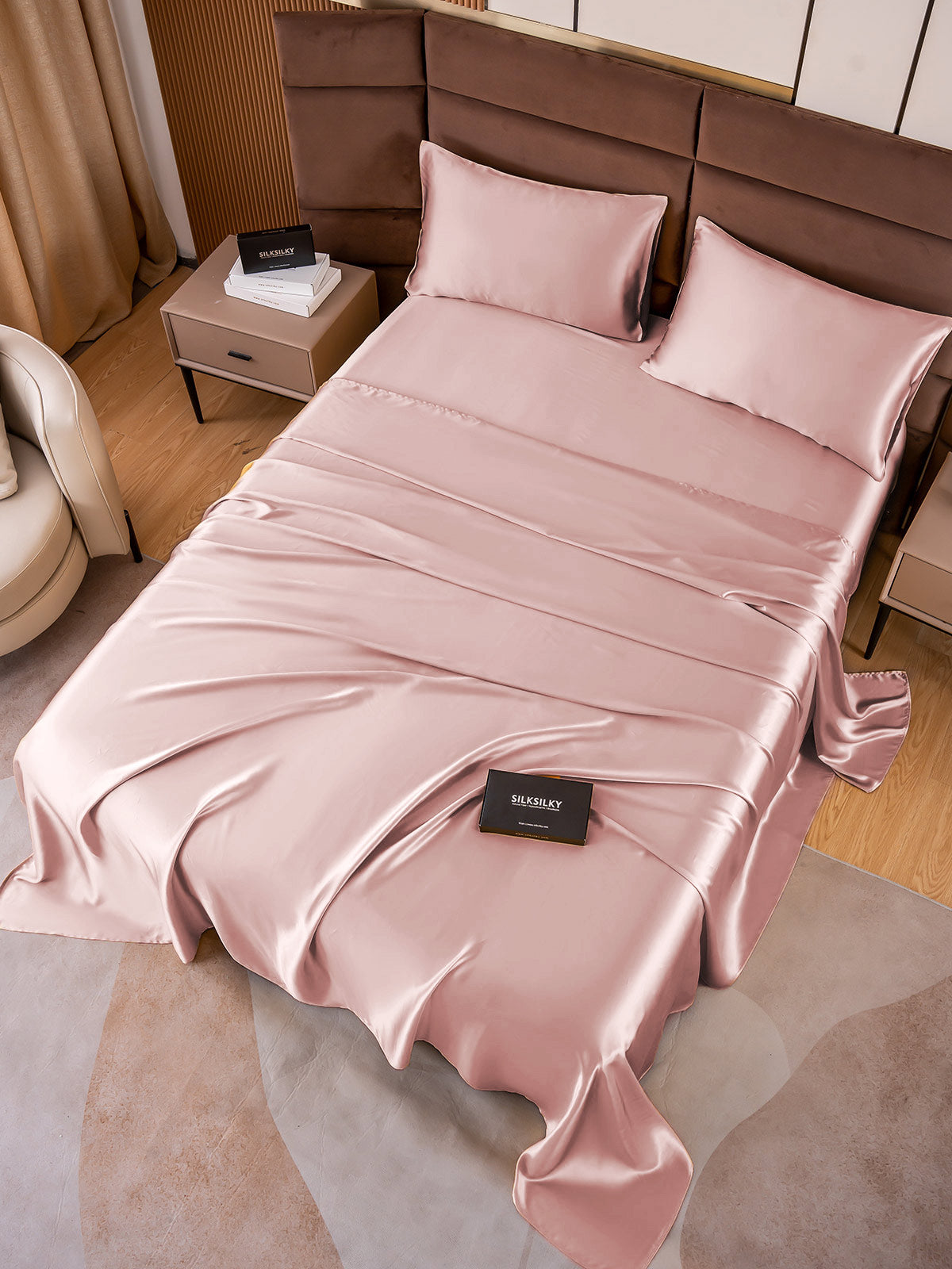 [Pale Mauve] SilkSilky-AU 19Momme Pure Silk Bedding Set 005