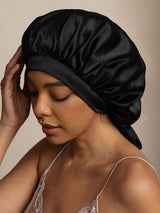 [Black] SilkSilky-AU Sleep Cap 002