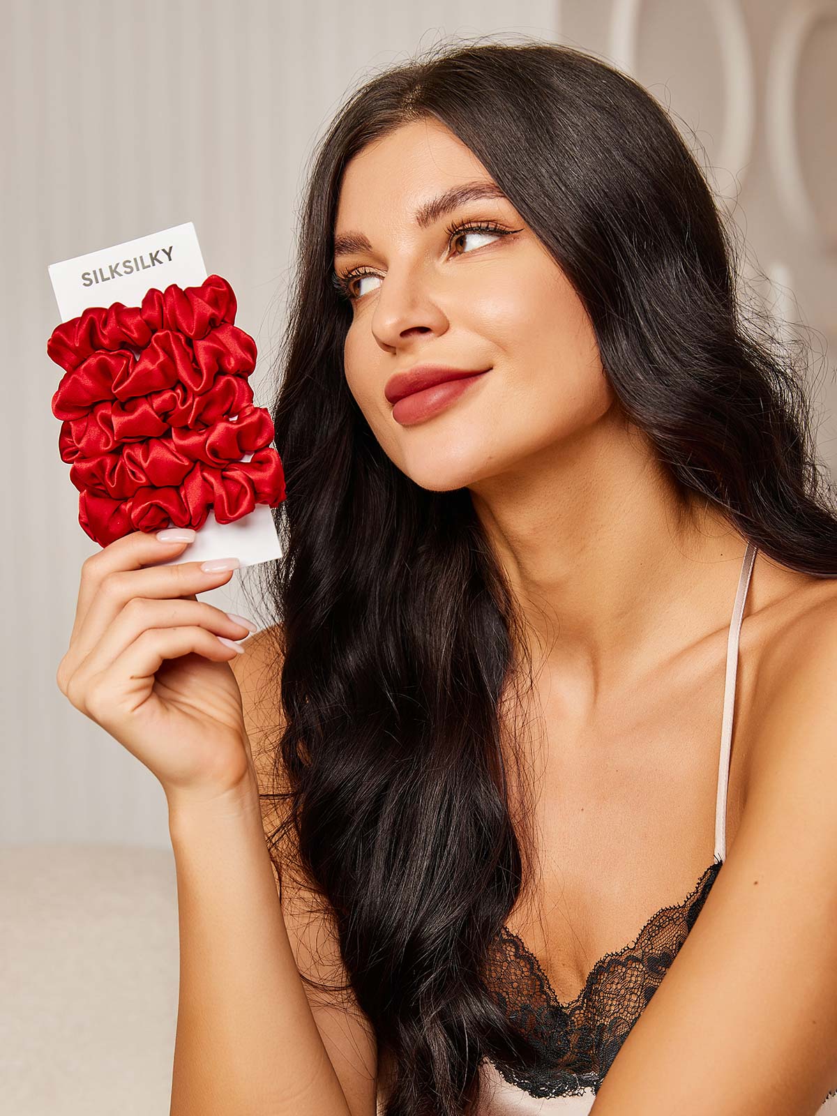 [Wine] SilkSilky-AU 19Momme Pure Silk Scrunchie 002