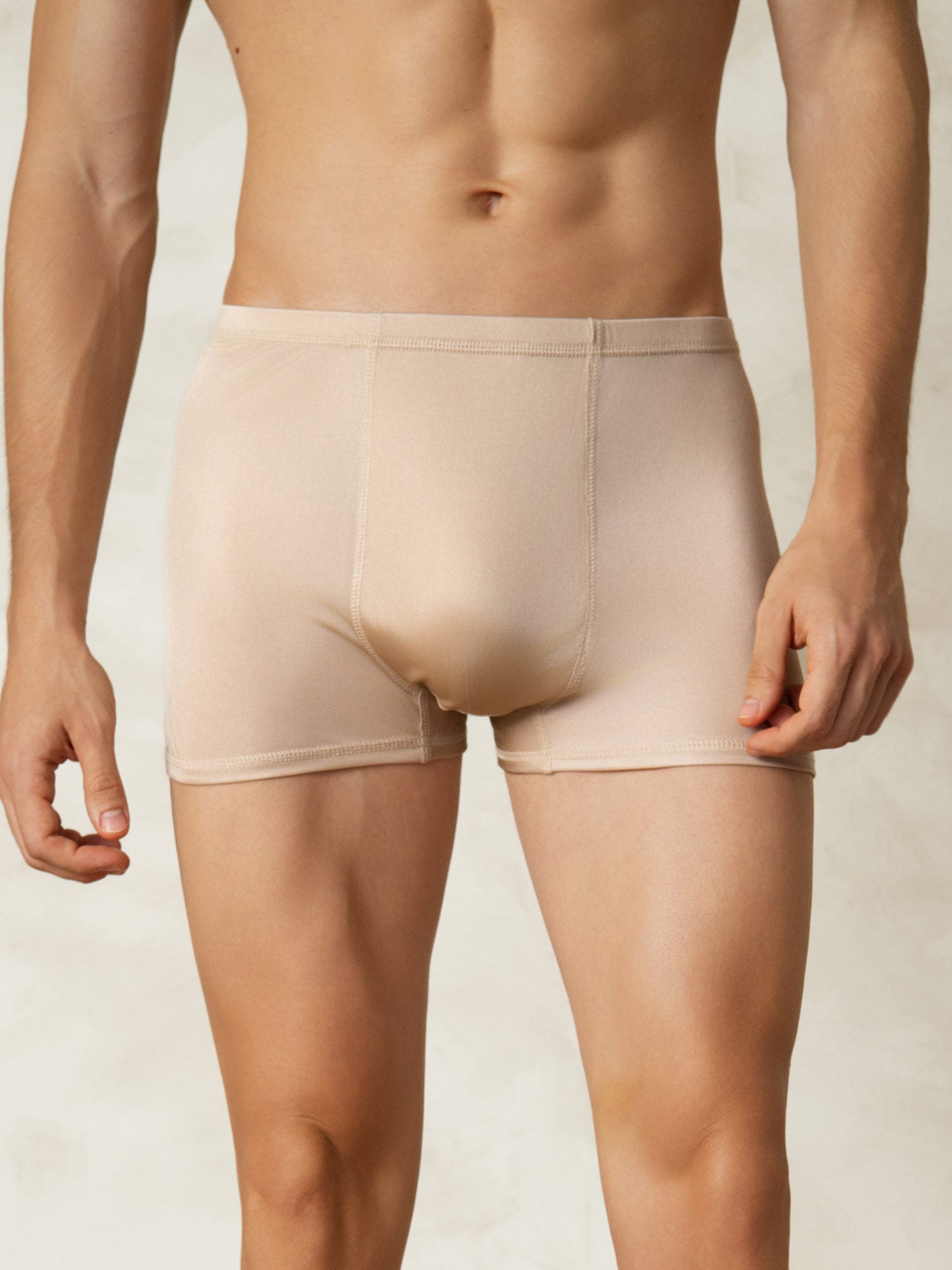 [Beige] SilkSilky-AU Silk Knitted Mens Underwear 001