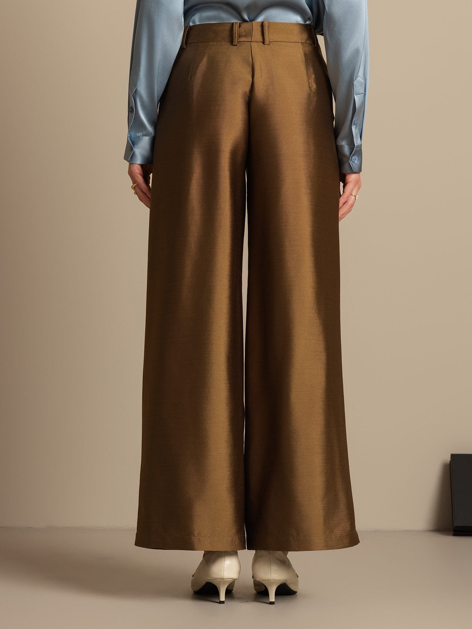 [Bronze] SilkSilky-AU 32Momme Wool Womens Pants 002,