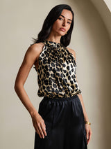 [Leopard] SilkSilky-AU 19Momme Silk Womens T-Shirt 001,