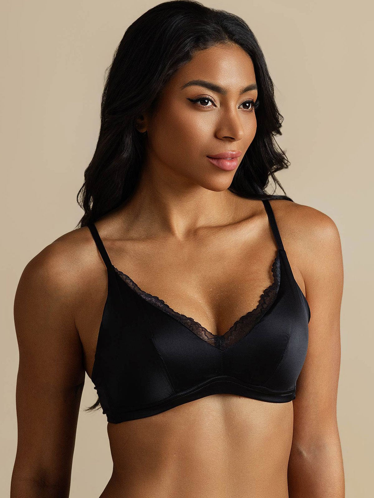 [Black] SilkSilky-AU Pure Silk Bra 007