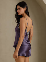 [Purple Gray] SilkSilky-AU Sleeveless V Neck Camisole Set 002