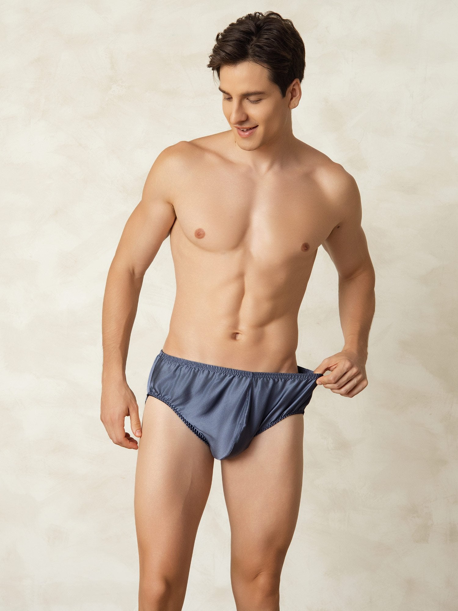 [GrayishBlue] SilkSilky-AU Pure Silk Mens Underwear 005