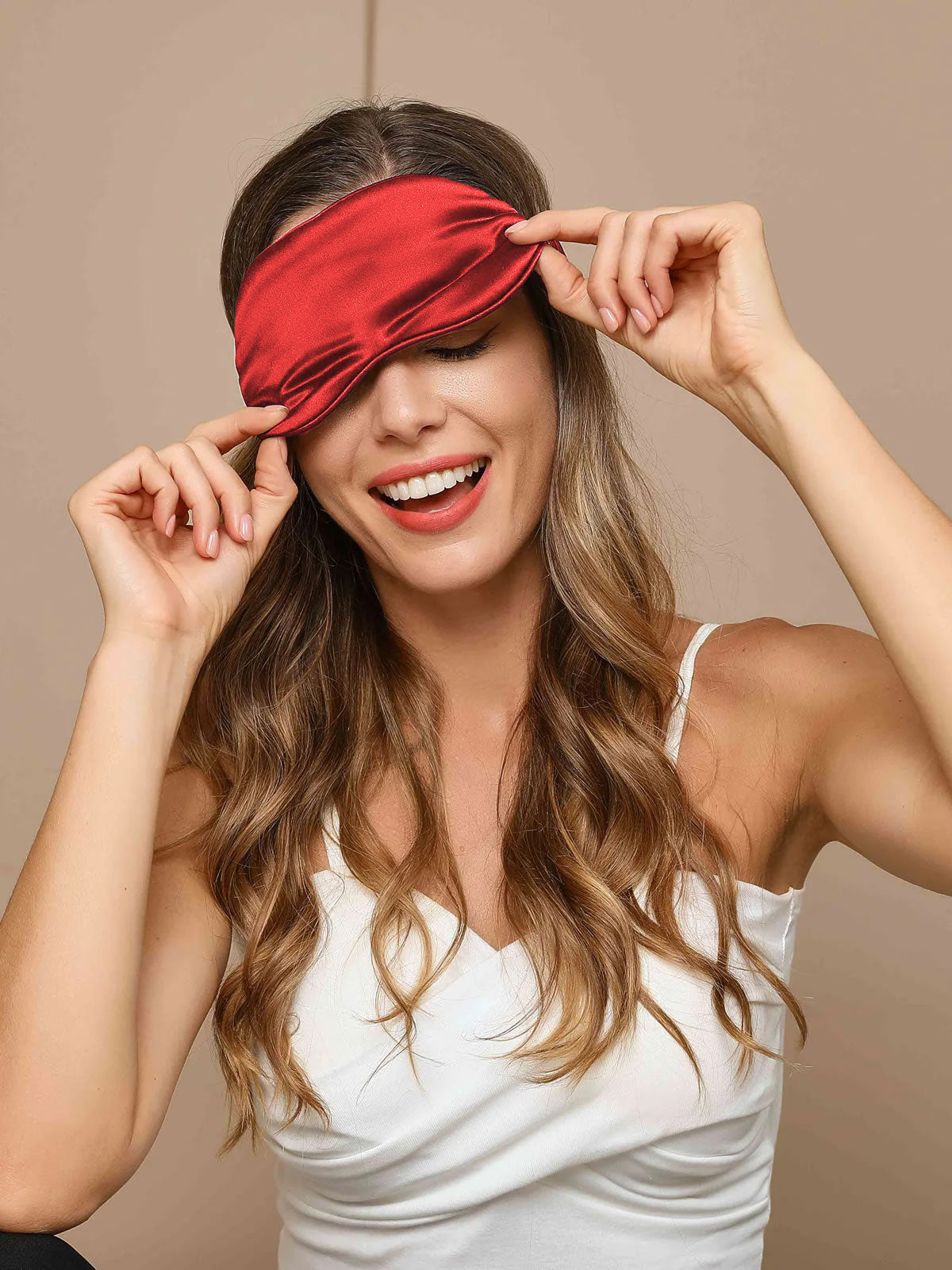 SilkSilky AU 19Momme Pure Silk Eye Mask DarkRed 004