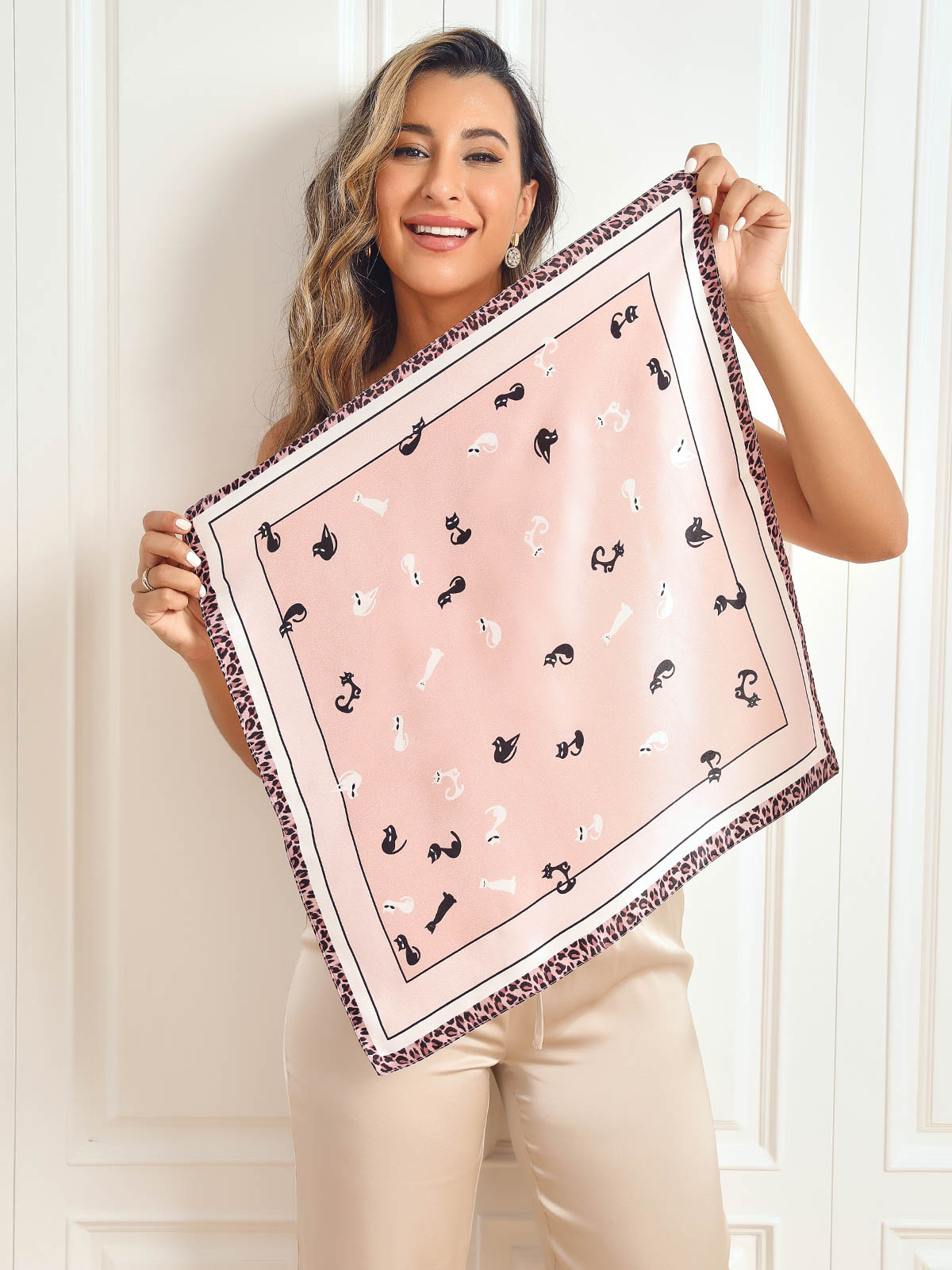 SilkSilky AU Pure Silk Scarf Pink 004