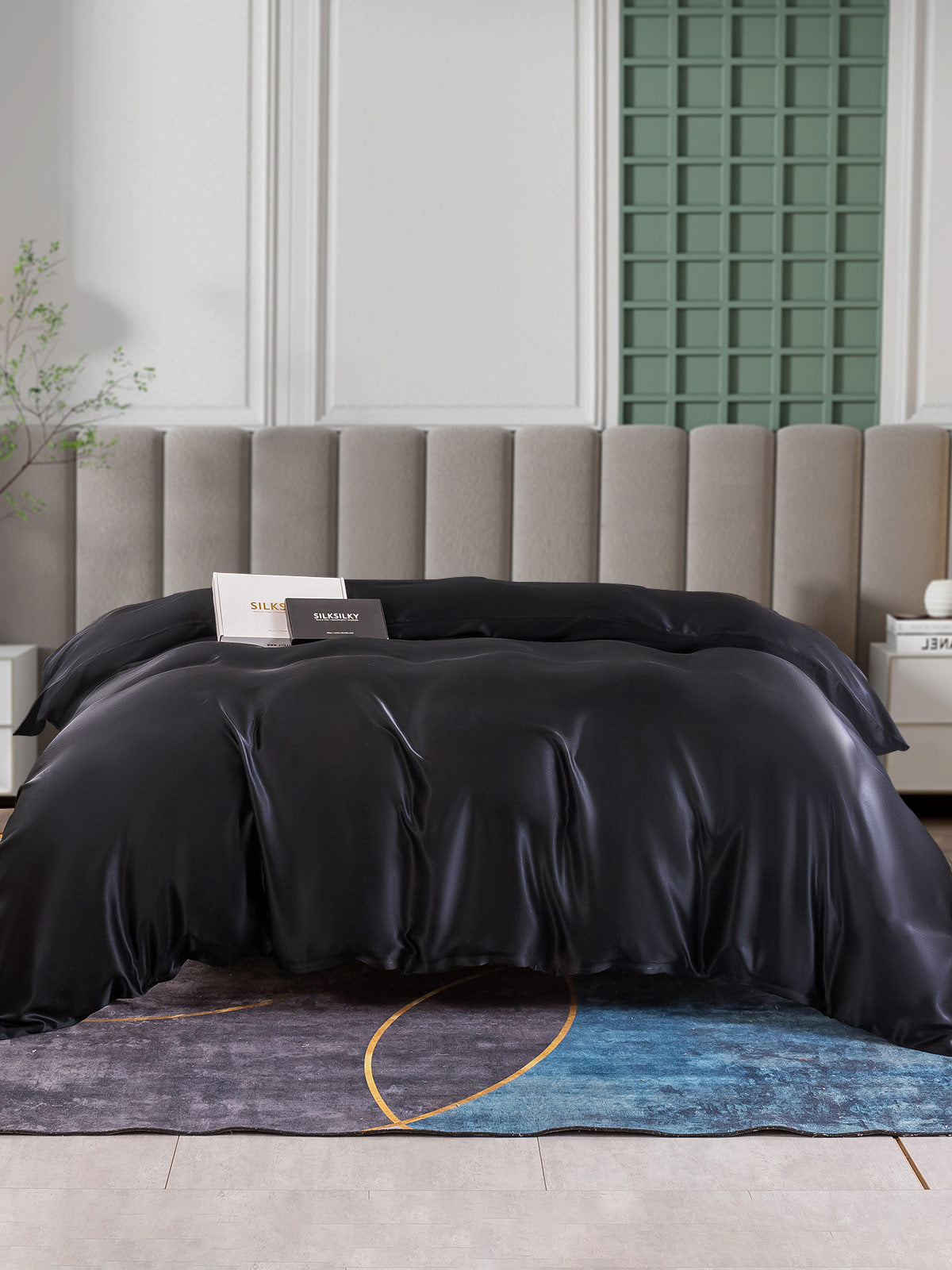 [Black] SilkSilky-AU 25Momme Pure Silk Duvet Cover 002