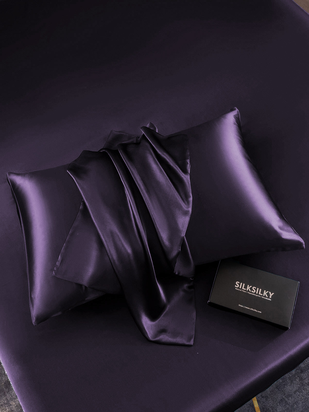 SilkSilky-AU 30Momme Pure Silk Pillowcase DeepPurple 004